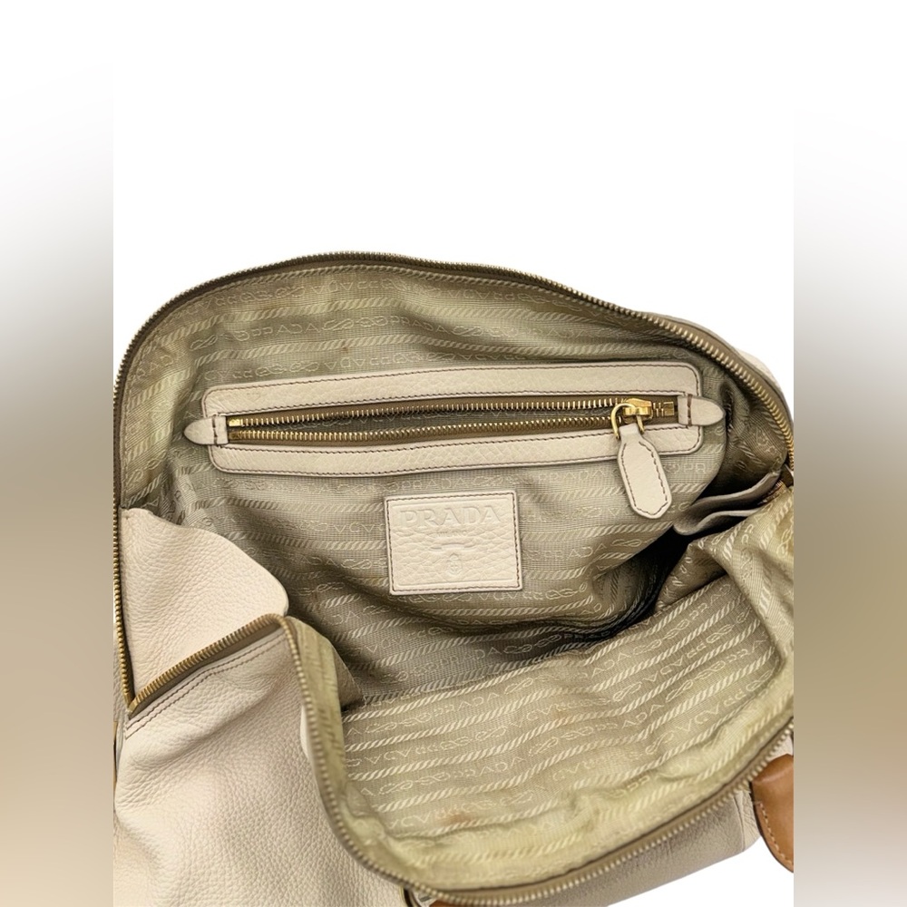 Prada Cream Vitello Dome Satchel 🤍 Classic Neutral Luxury - Picture 8 of 14